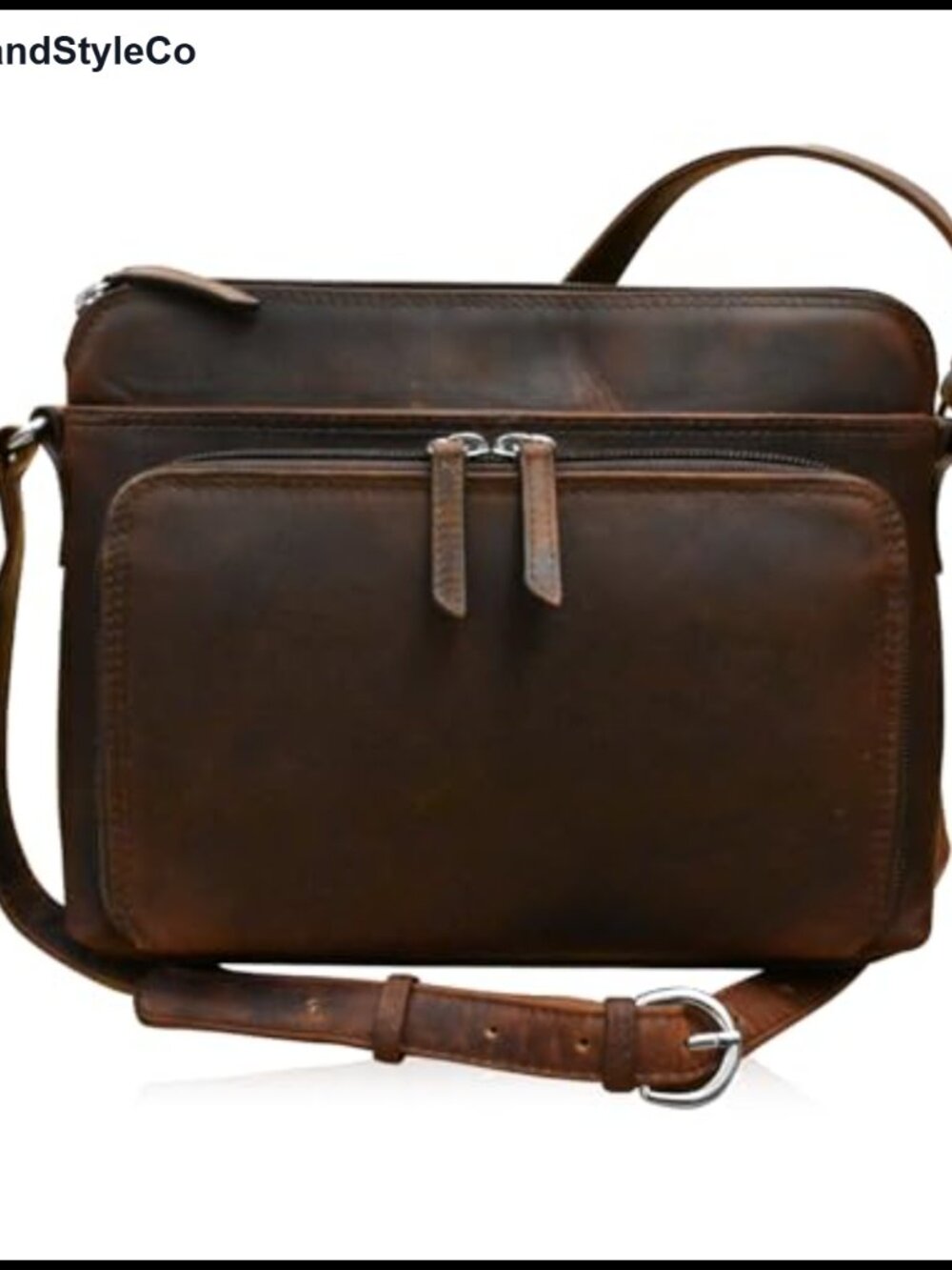 Genuine Leather RFID Crossbody Bag with Wallet Organizer
